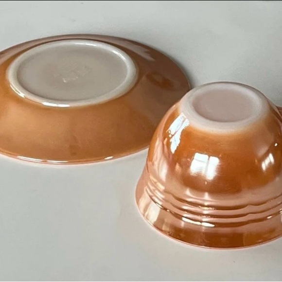 Peach Lustre bundle/3 from Anchor Hocking Fire King circa 1950-1962 dinnerware - Picture 2 of 11